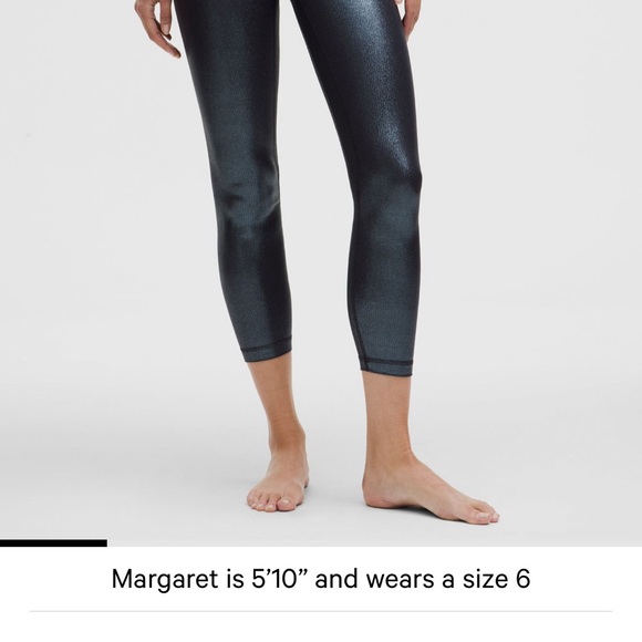 NWT 🖤 Lululemon High Rise Ribbed Align Leggings 25”- Radiate Foil Black Night  8 - Picture 3 of 7